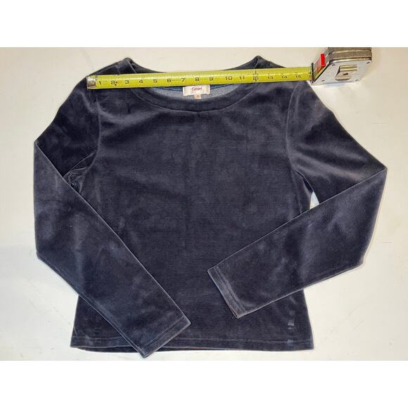 VTG Fornari Women’s Ribbed Velour Top Blue Rust Striped Long Sleeve Sz 3 (XS) - Picture 5 of 12